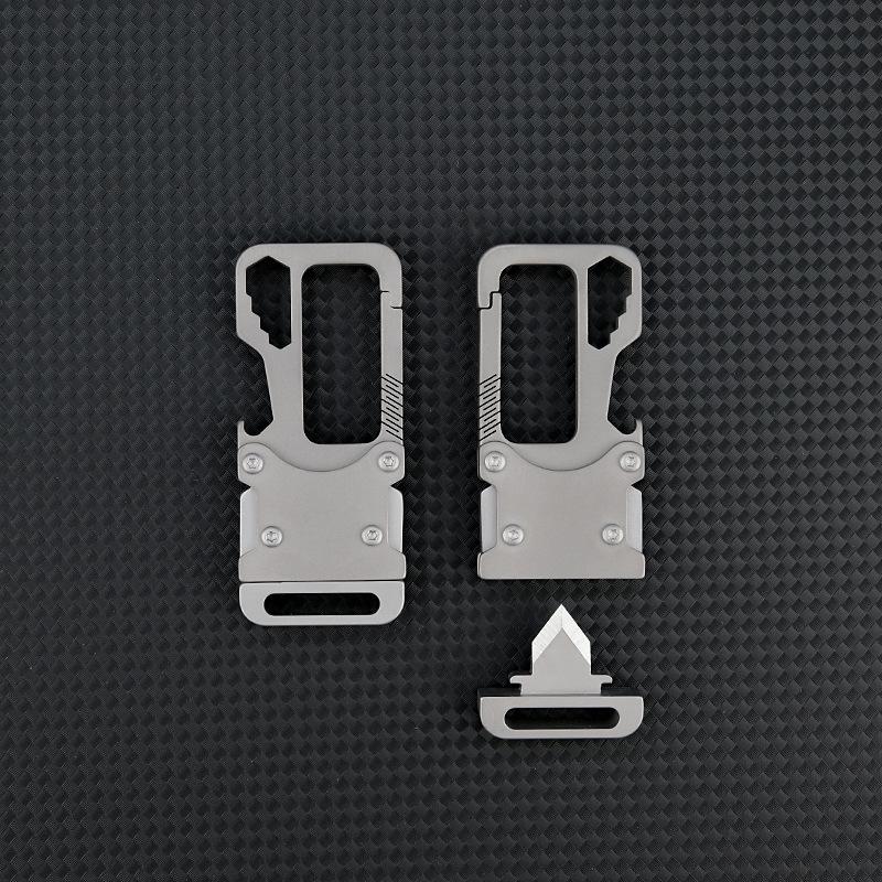 Multifunctional Titanium Keychain: Men's Waist Clip with Portable Tool and Unboxing Knife