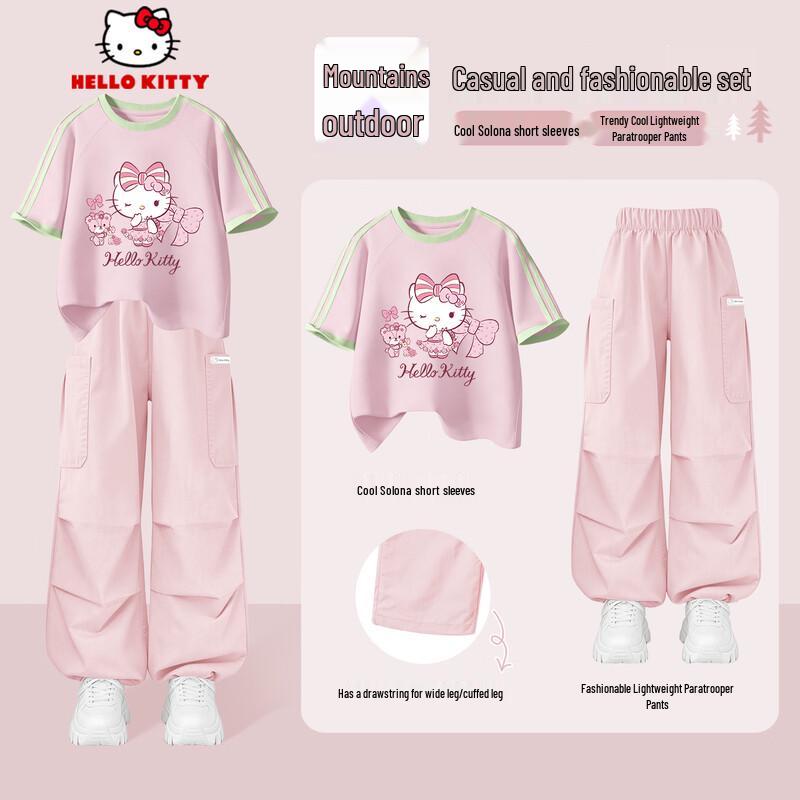 Hello Kitty Girls  Quick-Dry T-shirt & Cargo Pants Set 140