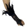 1PC Embroidery Feather Long Gloves Lace Wedding Gloves Gothic Mesh Sleeve  Party Wear