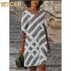 Fashion Summer Spring Short Sleeve V-Neck Casual Dresses