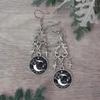 Moon Phase Crescent Star Earrings - Celestial Gothic Witchcraft Style