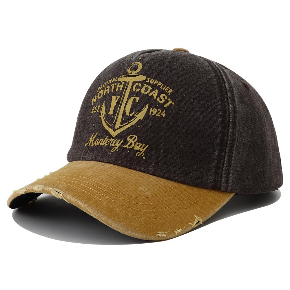 

Retro Anchor Print 5 Panel Cap Baseball Hat Y2K Snapback Hip Hop Adjustable Vintage Washed Cotton Hats For Women Men Gorras Adjustable