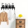 Wrought Iron Multifunctional Cat Hook for Keys Clothes Towels Storage Wall Mounted Holder Bathroom Kitchen Decor