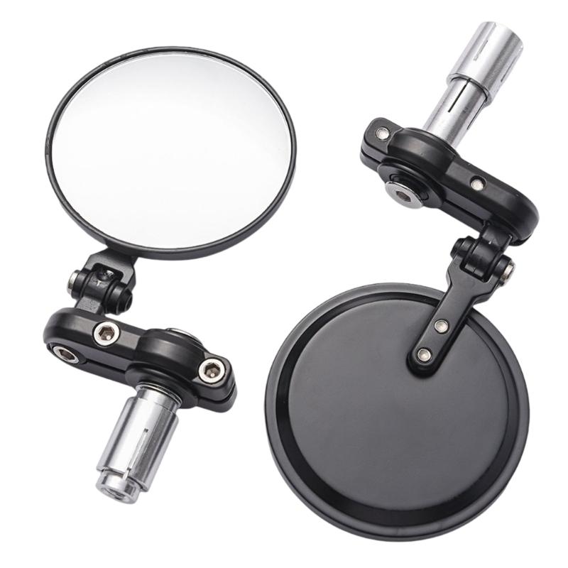 

Aluminum Foldable Round Mirror Handle End Side Mirrors Adjustable Handlebar Mirror Simple Installation for Motorcycles 1
