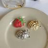 Jewelry Accessories Strawberry Enamel Brooches Minority Design Vintage Collar Pin  Gift