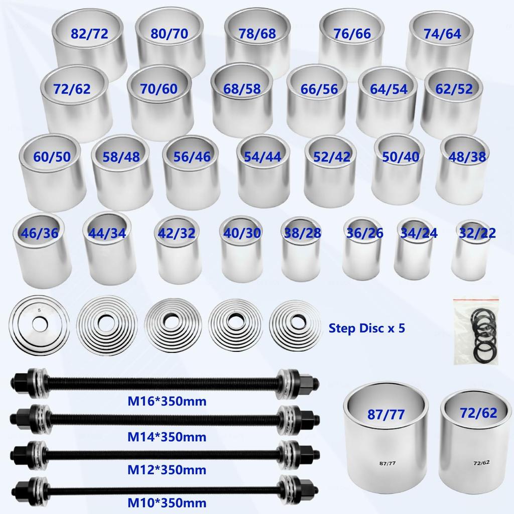 37Pcs Pull & Press Sleeve Kit, Universal Seal Bearing Bushing Tool Kit with 4 Spindles & Case