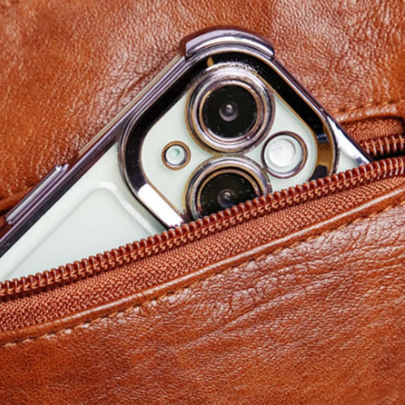 Urban simple soft leather portable shoulder