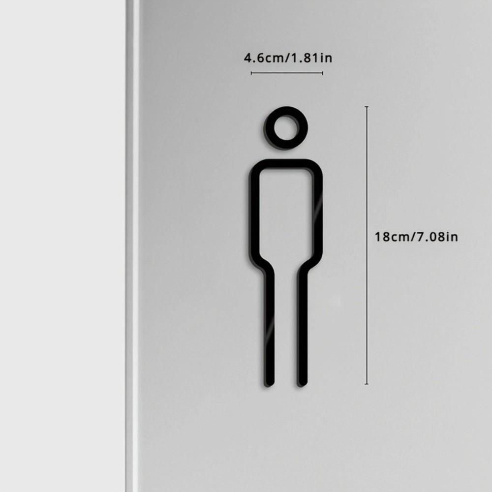 Wash Room Door Toilet Sign Black Gold Color Wc Holder Signage Board Fashion Wall Label Sticker