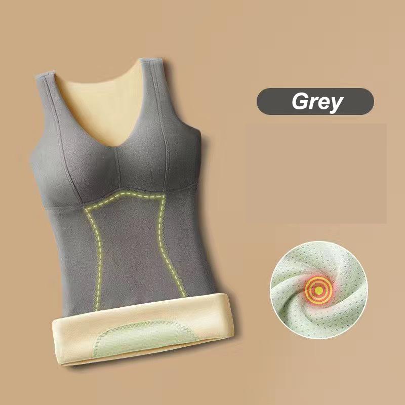 Winter Selbstheizende Thermoweste Damen V-Ausschnitt Ärmellos Body Shaper Mit Gepolstertem BH Shaper Tanktop Für Den Winter