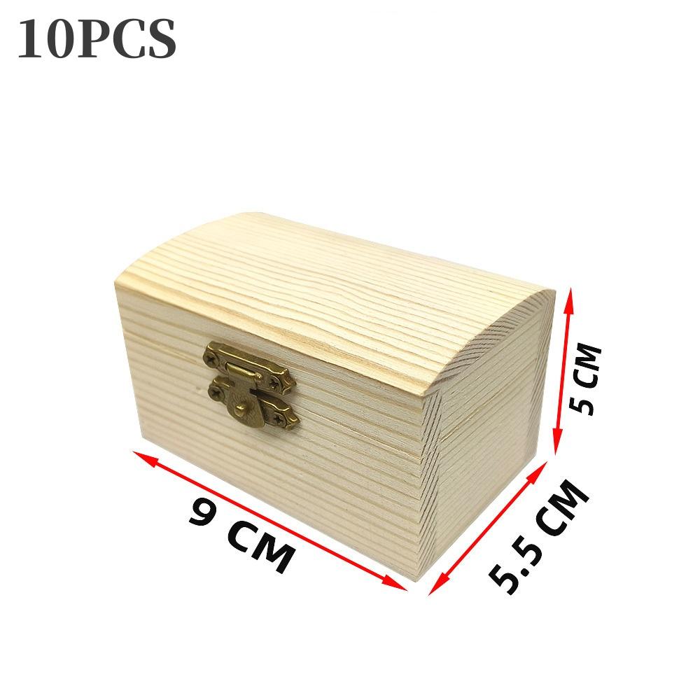 

10 шт. Деревянный многофункциональный футляр с крышкой, контейнер для хранения ювелирных изделий, коробка для домашнего декора, коробка для хранения ювелирных изделий, ожерелий и колец, органайзер