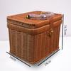 Geflochtener Rattan-Aufbewahrungskorb Vintage-Imitation Rattan-Organizer-Box für Picknick-Snacks Boho-Wohnkultur Hochzeitsgeschenke Geburtstagsgeschenk