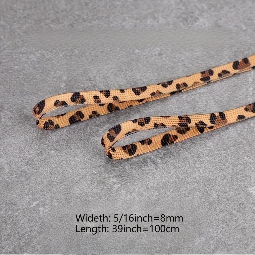 Leopard Print Snake Pattern Shoelaces, Trendy Retro Flat Laces Suitable for Canvas Shoes, Sneakers, And Sports Shoes. Unique Design with Two-Tone