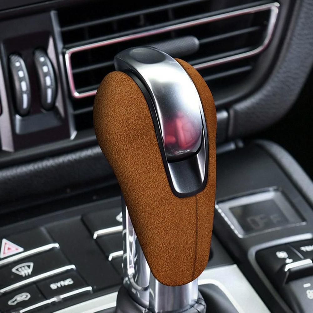 Wildleder Auto Getriebe Kopf Hebel Schaltknauf Abdeckung Schutz Trim Dekoration Accesrioes Für Porsche Macan Panamera Boxter 718