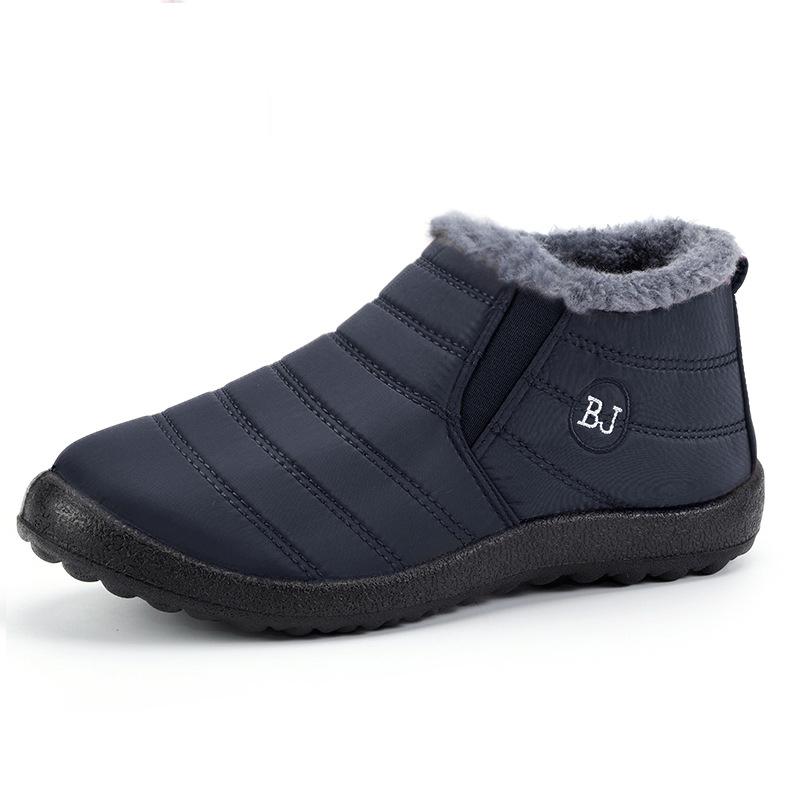 Waterproof Winter Boots for Men New Plush Snow Boots Women Ankle Boots Warm Black Couple Cotton Couples Platform Shoes