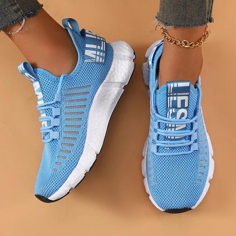 

Women S Sports Shoes Comfortabl Breathable Mesh Jogging Travel Shoe Outdoor Fashionable High-Quality Soft Soled Casual Shoes 36