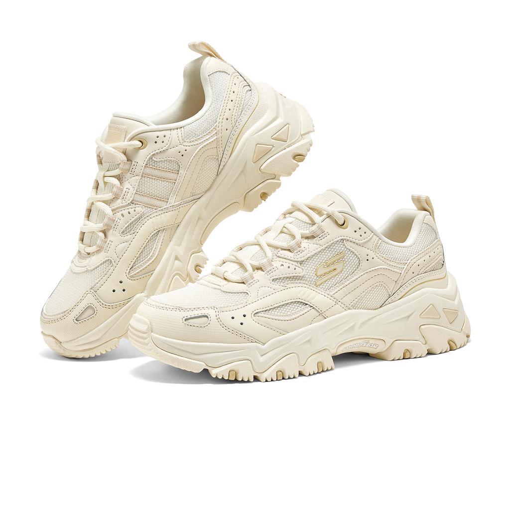 Skechers DLites Hiker Comfortable Versatile Shock Absorbing Durable Low Top Dad Shoes Women sneaker Off-White 180134-OFWT