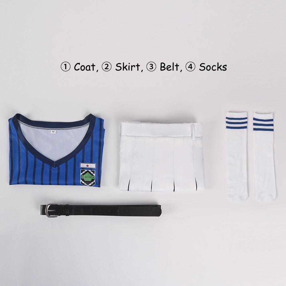 Lock Teieri Blue Anri Cosplay Costume Cheerleading Skirt Dress Uniform Party