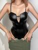Body Lingerie Nero Sottile Sexy Traforato Body Per Donna Da Vestire Senza Maniche Corsetto Top Patchwork Vestiti Estivi Per Donna