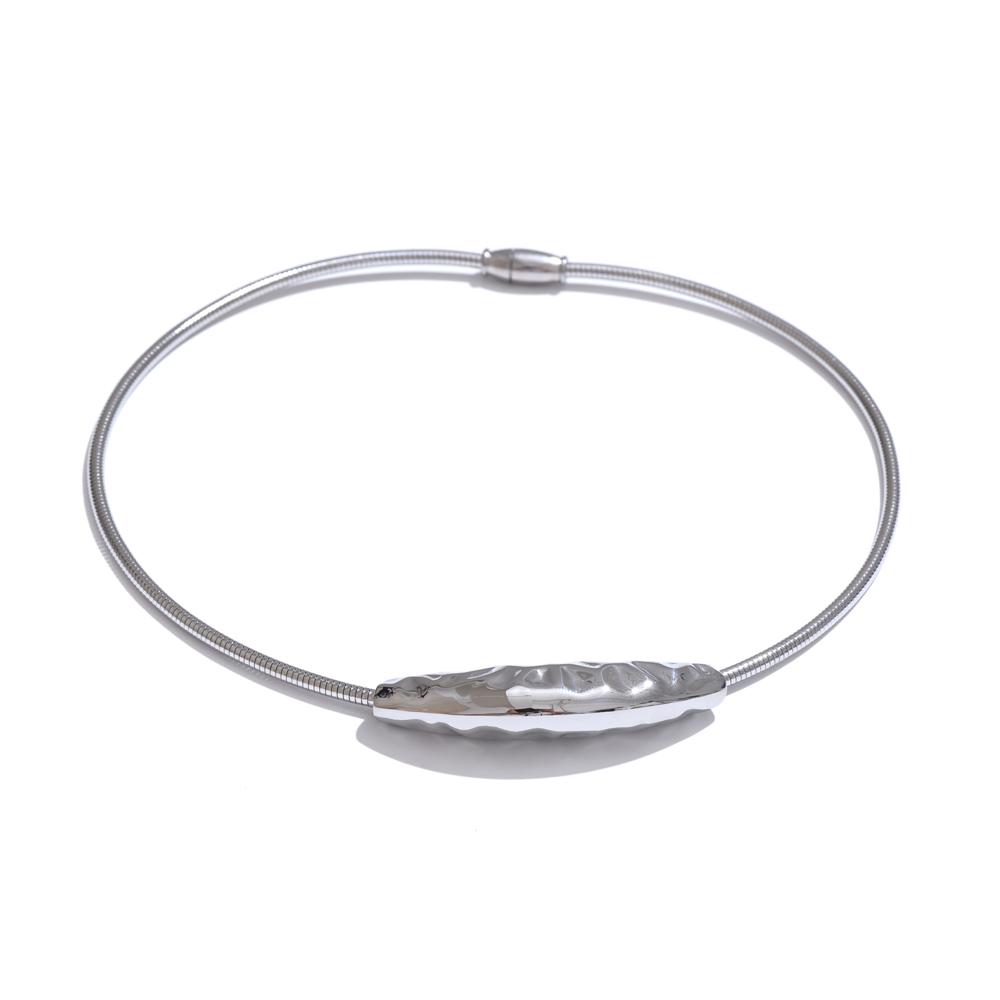 

Yhpup Stainless Steel Collar Choker Light Necklace Waterproof Personalized Metal 18K PVD Plated Charm Jewelry Gift