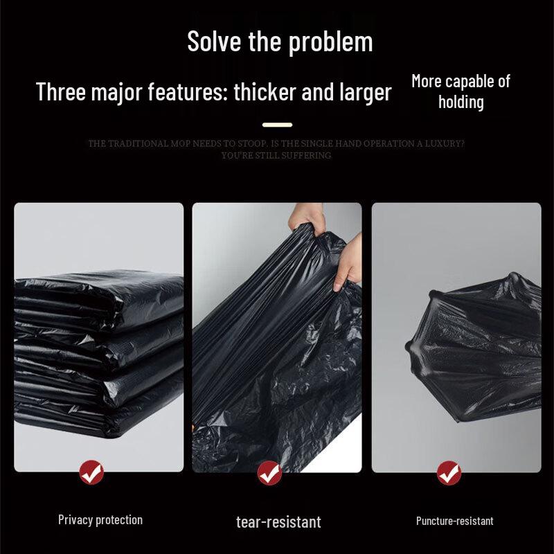 Yilijia Large Black Flat-Mouth Trash Bags