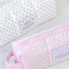 Dotted Print Pencil Bag High Capacity Cloth Pencil Case Multi Compartments Zippered Pen Storage Bag for Student Teen