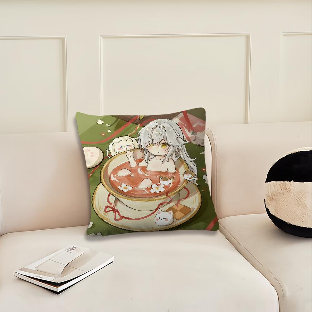 Gra Honkai Star Rail Kreskówkowa poszewka na poduszkę Poszewka na poduszkę Dekoracja Pokój Dom Sofa salon Biuro Samochód Skandynawska Prostota