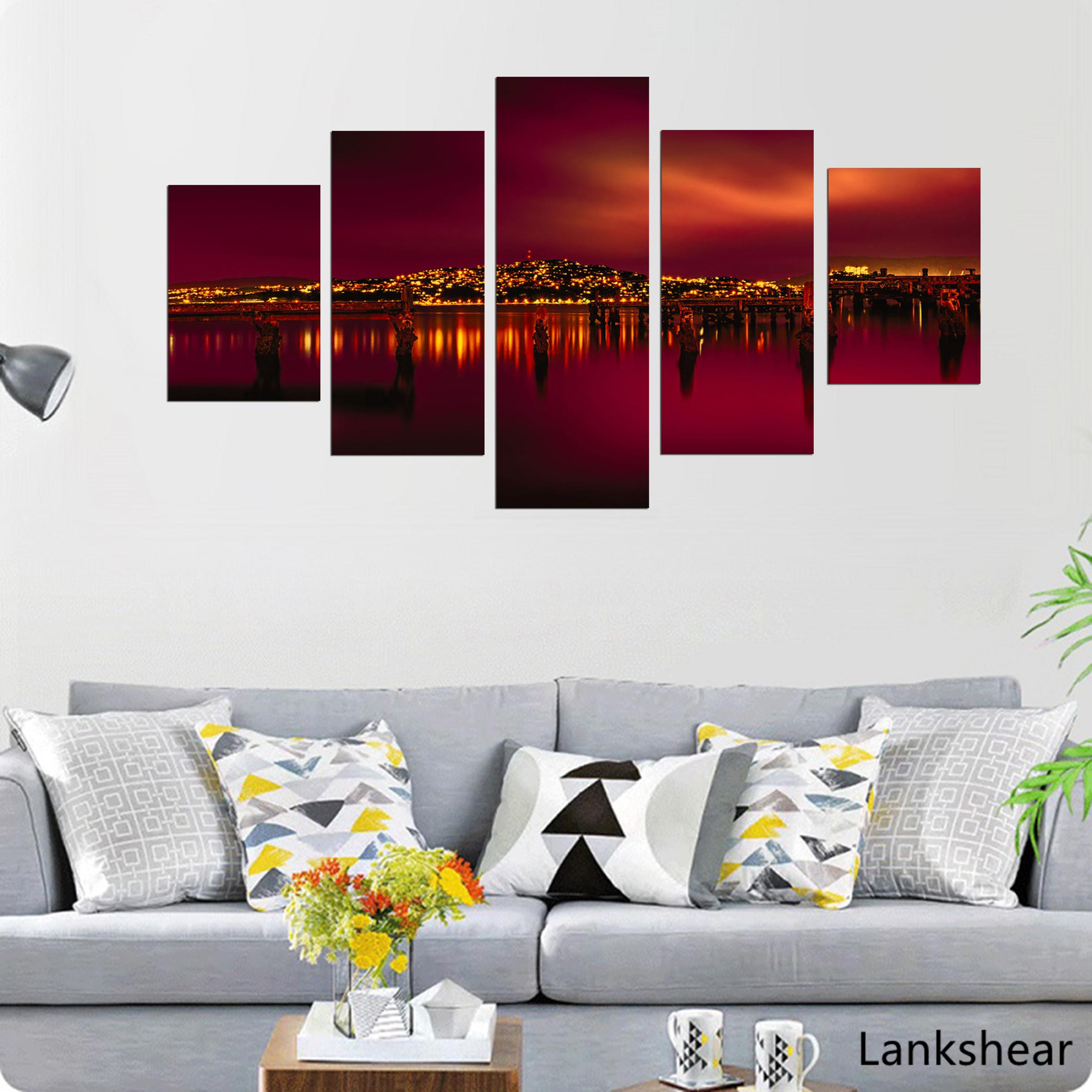 

Картины на холсте, настенное искусство, 5 шт., городской пейзаж, картины, HD-принты, картины на холсте, домашний декор для спальни