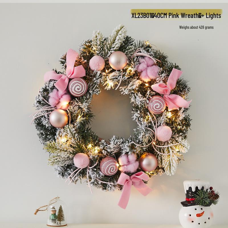 Luminous Christmas Wreath: Festive Door & Wall Decoration for Bar & Mall Scenes