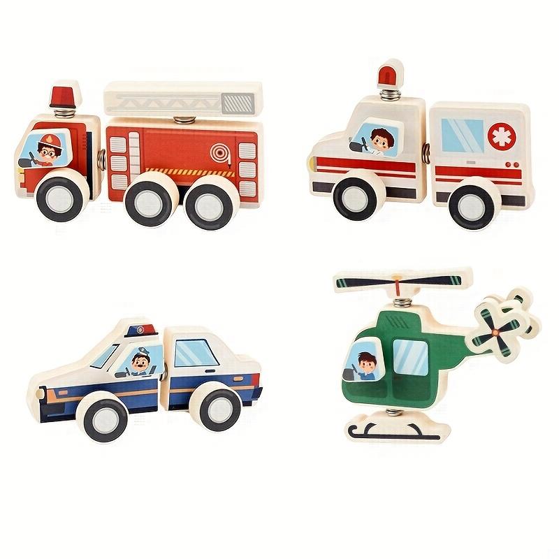 

Конструктор «Транспорт», Деревянный 3D-пазл, Трехмерная пожарная машина, Скорая помощь, Полицейская машина, Пазл-вертолет, Игрушка-конструктор с защелками Traffic Puzzle