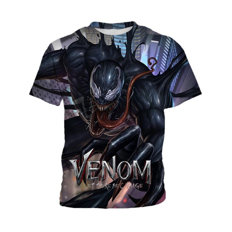 

Venom 3D printed T-shirt for men in summer new Marvel movie peripheral 3D printed loose short sleeved top XXS