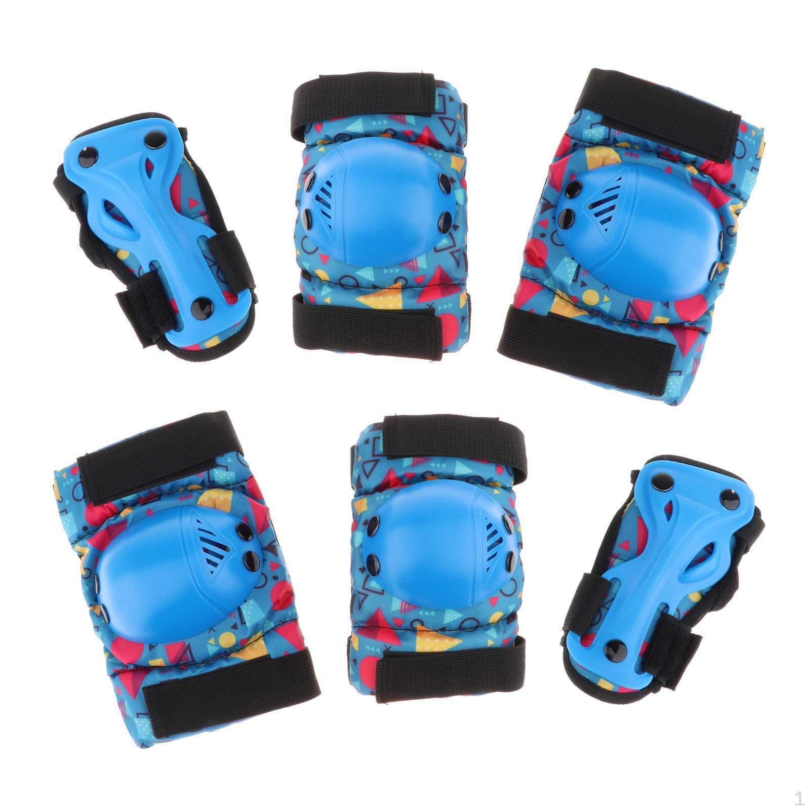 Elbow and Knee Pads Wrist Guards Protective Gear for Adult Children Skateboard Roller Skating Blue S