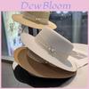 Classic Straw Hat With Pearl Lace Band For Sun Protection And Beach Vacation