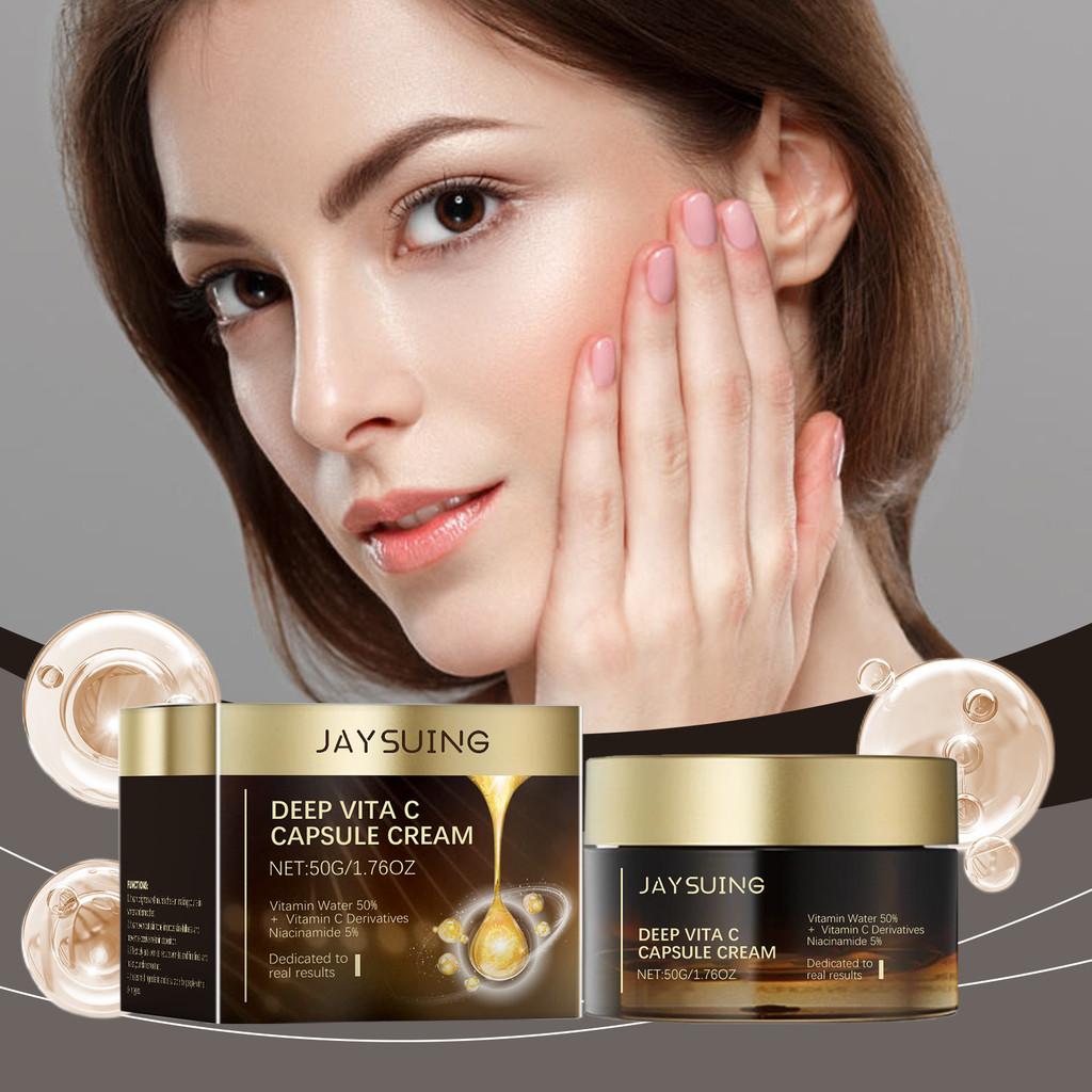 Jaysuing Vitamin C Facial Moisturizing Cream Gentle Hydrating Nourishing Brightening Skincare