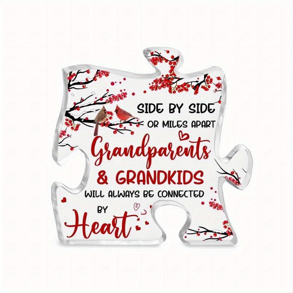 

Grandparent Puzzle Sign - Heartfelt Acrylic Gift from Grandchildren чистый