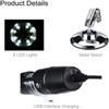 Adjustable 1600X 2MP 1080P 8 LED Digital Microscope Type-C/Micro USB Magnifier Electronic Stereo USB Endoscope For Phone PC