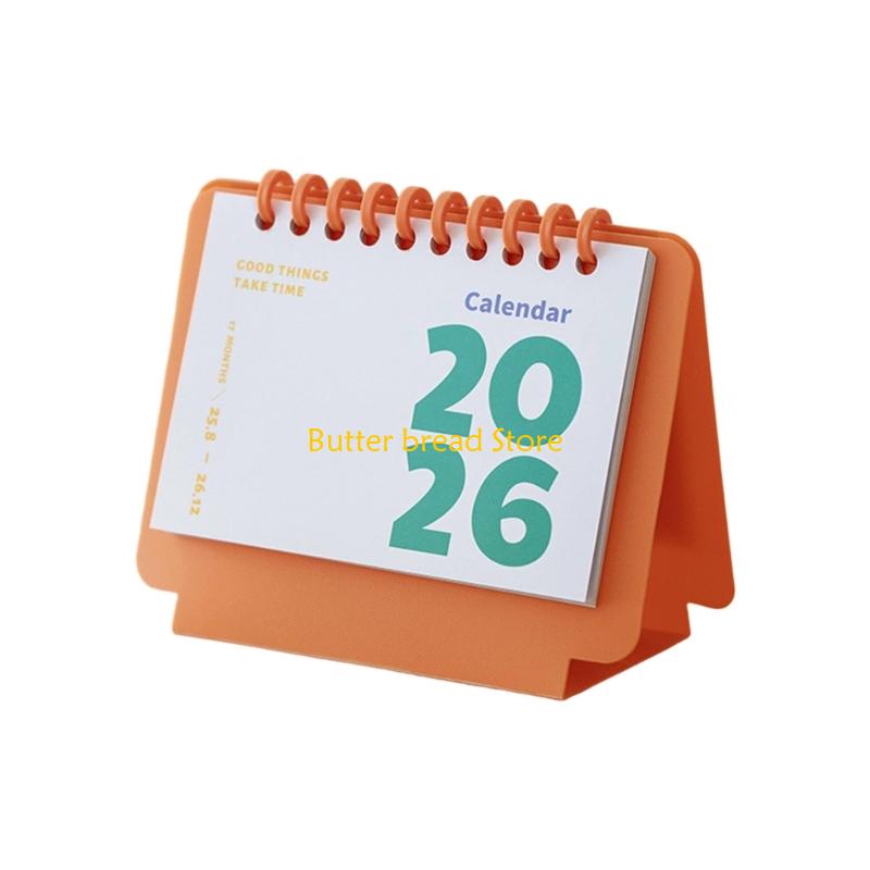W89C 2026 Desk Calendar Daily Planner Plastic Binding Comb Refillable Table Calender