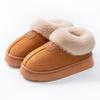 **Closed Heel Thick Sole Cotton Slippers Women Autumn Winter Indoor Wear-Resistant Soft Sole Warm Home Couple Snow Boots**