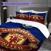 Emblema Manchester Glory Set da tre pezzi (1 * copripiumino + 2 * federa, senza nucleo) Set biancheria da letto 2D Piatto Regalo di Natale Compleanno