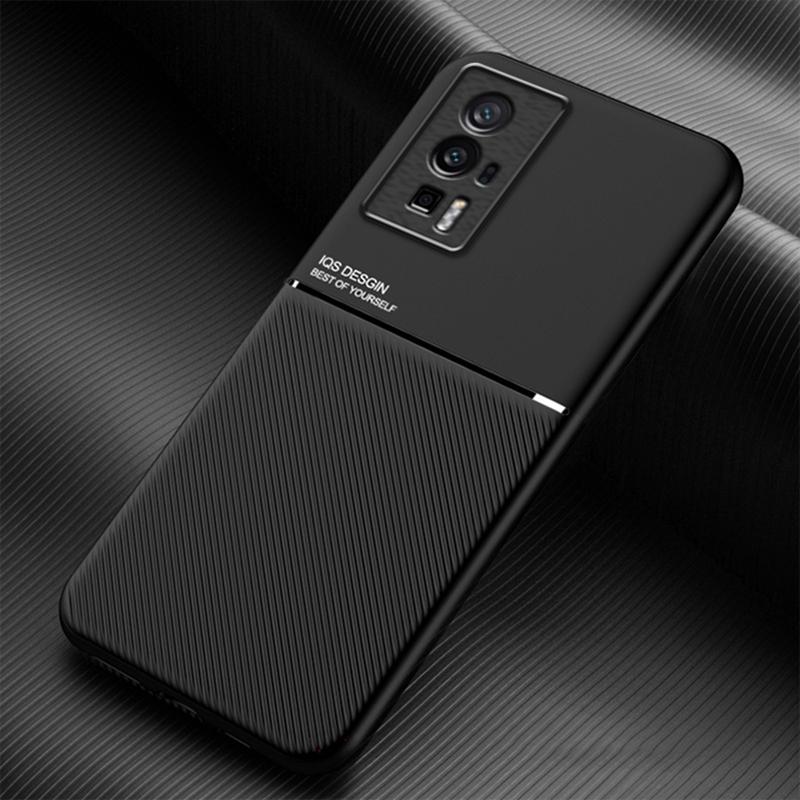

For Xiaomi Poco F5 Pro 5G/Redmi K60 Pro 5G/K60 5G PU Leather TPU Phone Case Lines Imprinted Anti-Drop Shockproof Cover Black