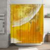 Artistic Abstract Shower Curtain Yellow White Watercolor Design Bathroom Decor For Home Waterproof Fabric With Hook Rings (Yello