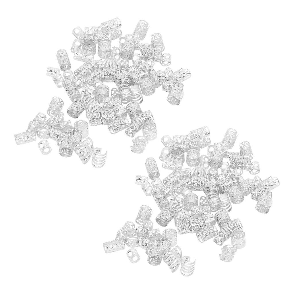 Dreadlocks Hair Rings Hollow Out Exquisite Patterns Alloy Hair Braiding Jewelry Coils Alloy 200pcs Hair Dreadlock Beads