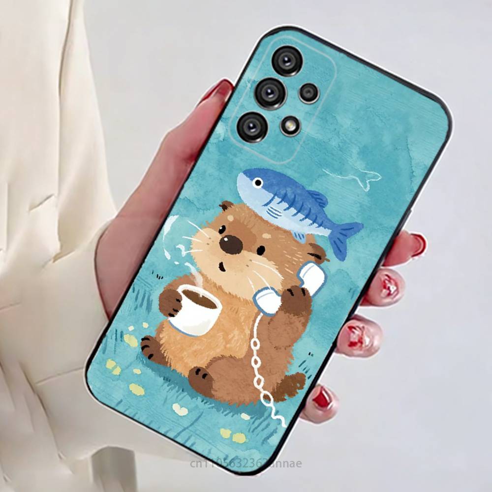 Sea Otters Animals Cute Phone Case for Samsung Galaxy A73,23,53,33,14,24,13,72,22,52,32,54,A34 Soft Cover