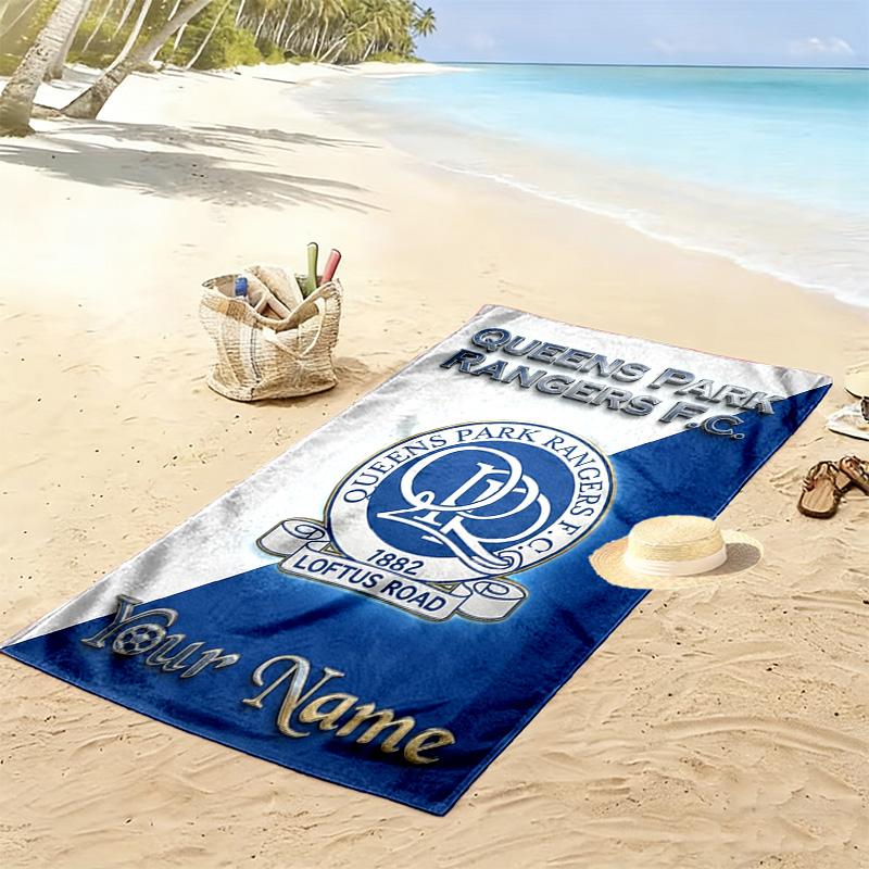 Name Custom Queens Park Rangers Print Beach Towel, Large Soft Quick Dry Towel for Beach Camping Swimming