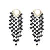 Black Crystal Tassel Earrings Tassel Jewelry Gift Irregular Drop Earrings  Party Daily Wedding