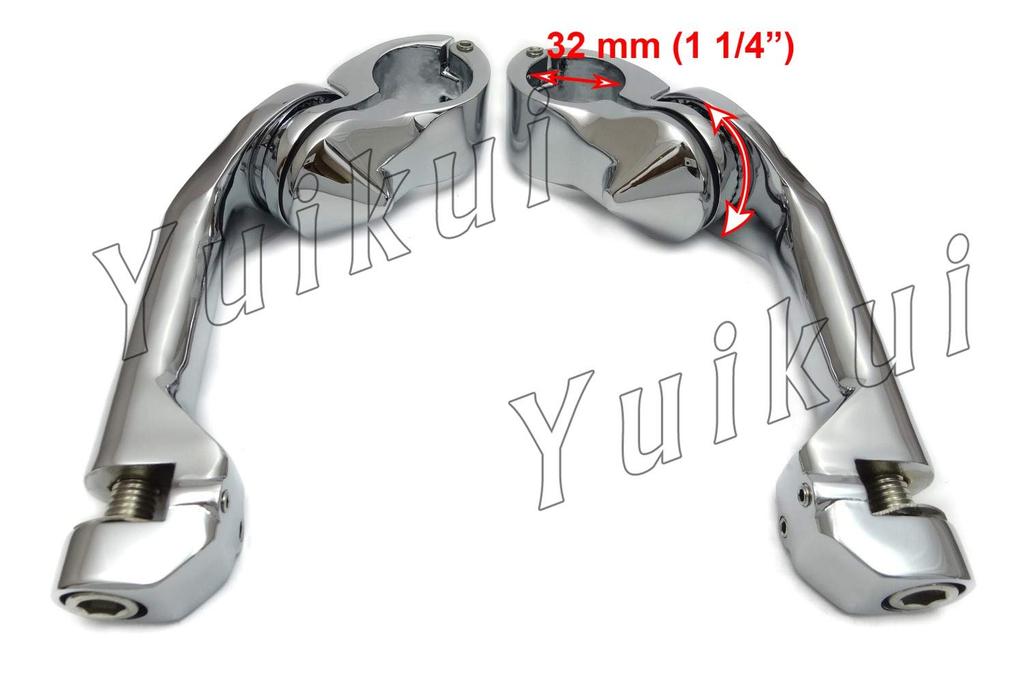 YUIKUI RACING Motorcycle Foot Pegs for Harley Touring and Road Highway Engine Guard Long Type Foot Tandem Compatible with King, Pegs, 1-1/4"/32mm