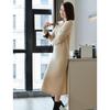 Women's 100% Wool Stand Collar Knitted Dress