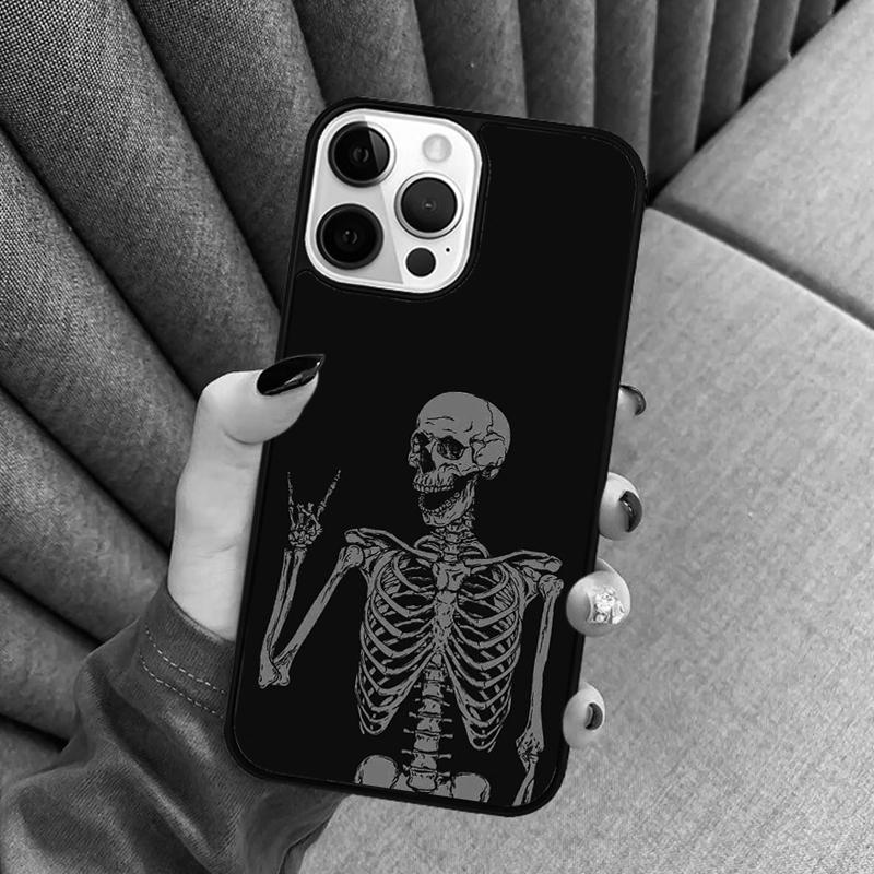 Spooky Skull Funny Dance Skeleton Phone Case For iPhone 17 Air 16 16e 15 13 14 Pro Max 11 12 Plus 2022 MAX Cover