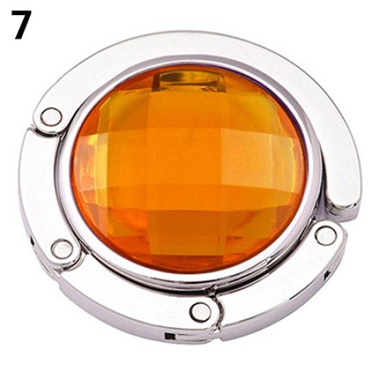 

Складна вішалка для сумки, зручний настільний гачок, круглий тримач зі стразами золотий