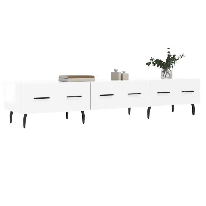 VidaXL TV Stand High Gloss White 150x36x30 Cm Engineered Wood 829166