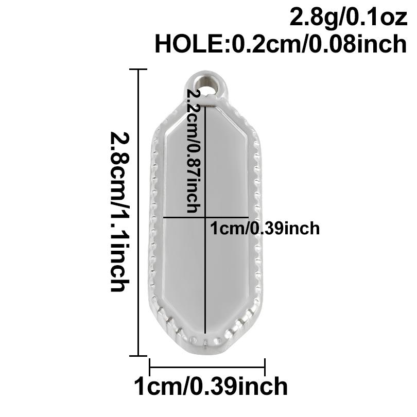 6pcs Stainless Steel Blank Tray Pendant For Decoration Geometry Cabochon Settings Base Charms DIY Handmade Materials Accessories